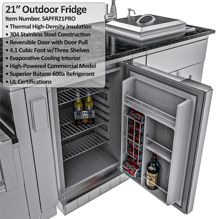 Sunstone 13 Foot 7 Inch French Quarter Outdoor Kitchen Island Package
