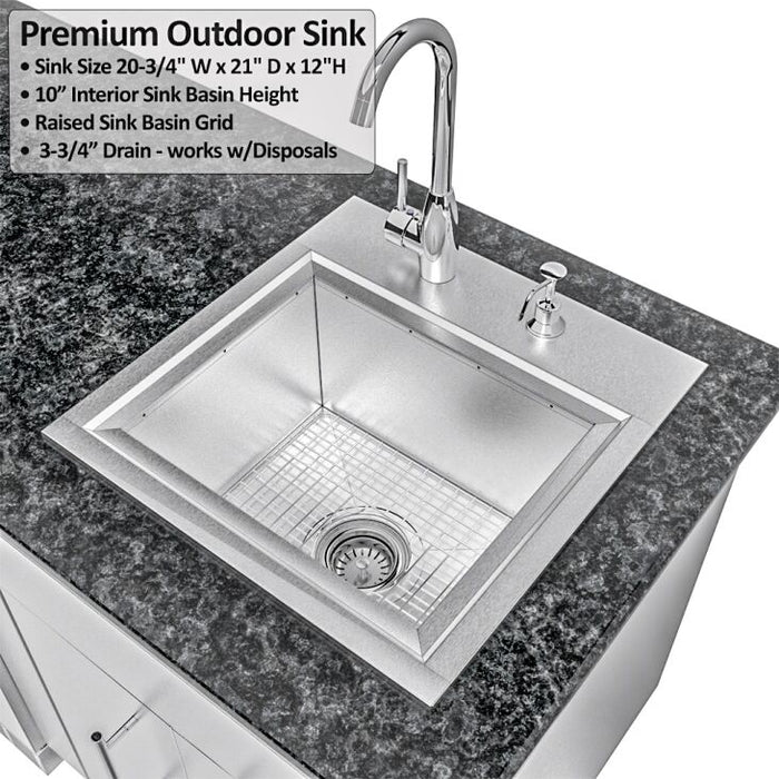 Sunstone 13 Foot 7 Inch French Quarter Outdoor Kitchen Island Package