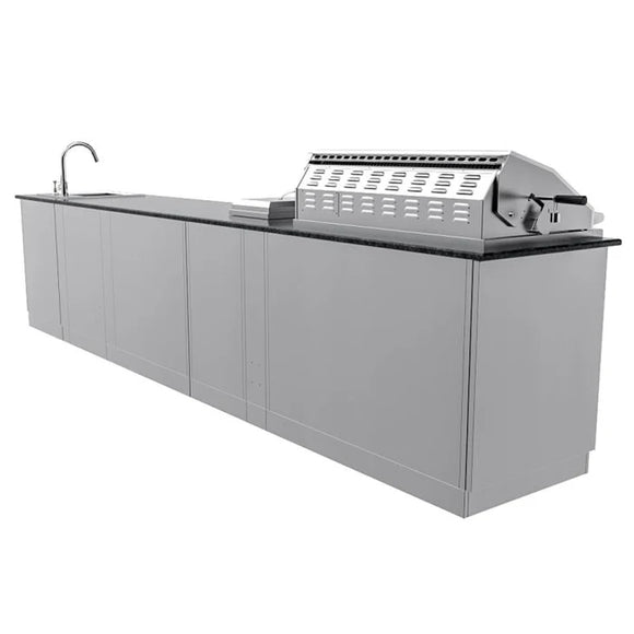 Sunstone 13 Foot 7 Inch French Quarter Outdoor Kitchen Island Package