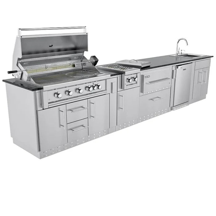 Sunstone 13 Foot 7 Inch French Quarter Outdoor Kitchen Island Package