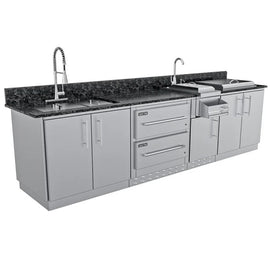Sunstone Outdoor Kitchen The Galley 10' 8" Island Cabinet Package