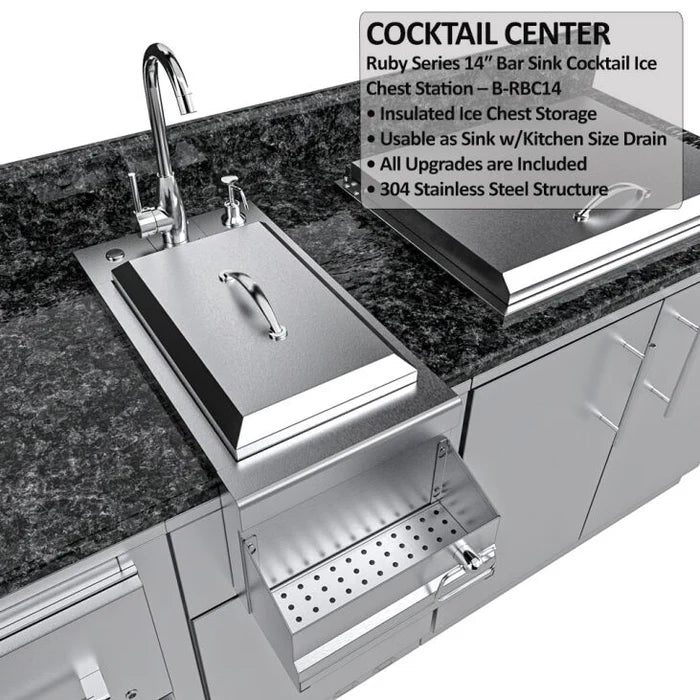 Sunstone Outdoor Kitchen The Galley 10' 8" Island Cabinet Package