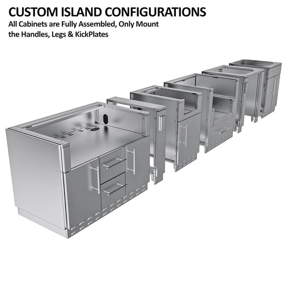 Sunstone Hill Country 13 Ft 6 In Outdoor Kitchen Cabinet Island