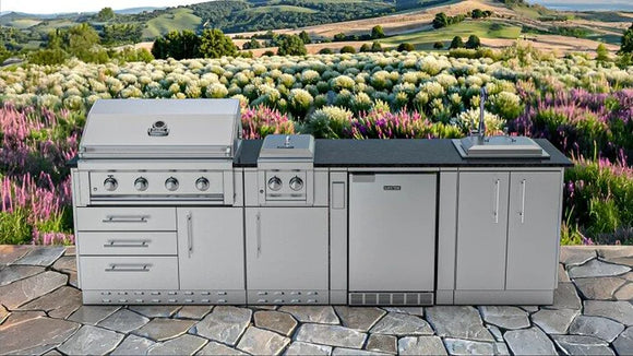 Sunstone The Houston 9 Foot 8 Inch Outdoor Griller’s Paradise Island Package