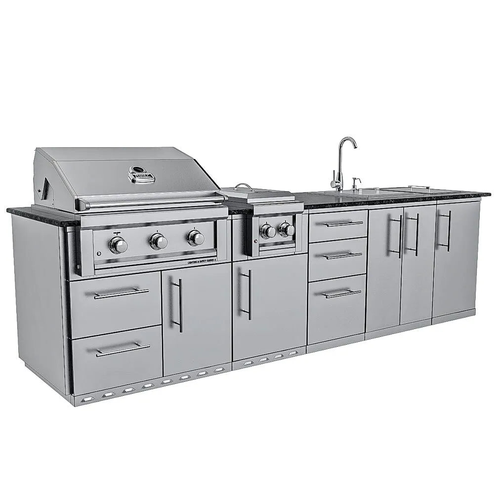 Sunstone Magnolia 10 Ft Outdoor ADA Kitchen Cabinet Island Package