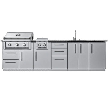 Sunstone Magnolia 10 Ft Outdoor ADA Kitchen Cabinet Island Package