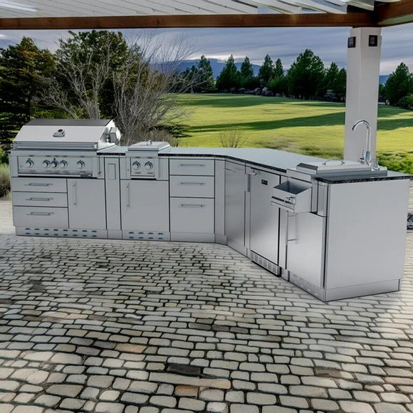 Sunstone The Savanna 16 Foot 60° Outdoor Kitchen Cabinet Package