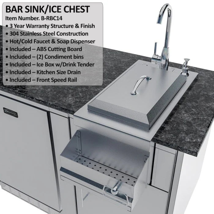 Sunstone The Savanna 16 Foot 60° Outdoor Kitchen Cabinet Package