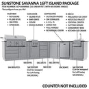 Sunstone The Savanna 16 Foot 60° Outdoor Kitchen Cabinet Package