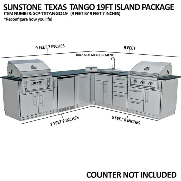 Sunstone The Texas Tango 19FT Outdoor Cabinet large Island Package