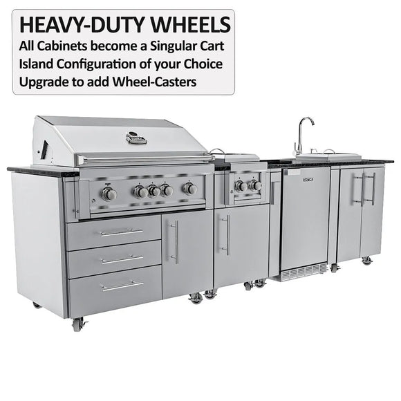 Sunstone The Dallas 14' Outdoor Cabinet Island Package w/ Gas Hybrid Grill