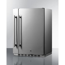 Summit 24 Inch Outdoor Refrigerator with Solid Door and Lock