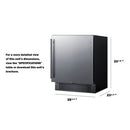 Summit 27 Inch Outdoor Refrigerator with Solid Door and Lock