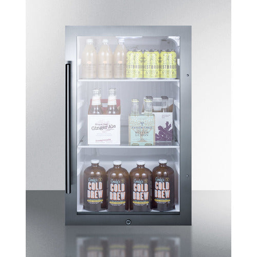 Summit 19 Inch Outdoor ADA Beverage Center with Glass Door and Lock