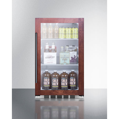 Summit 19 Inch Outdoor Beverage Cooler with Panel Ready Glass Door