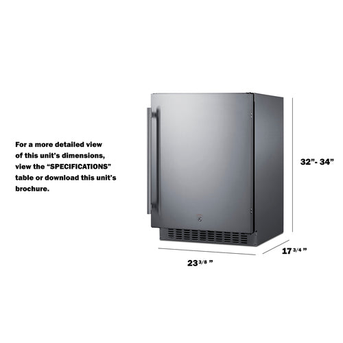 Summit 24 Inch Outdoor Refrigerator ADA with Door