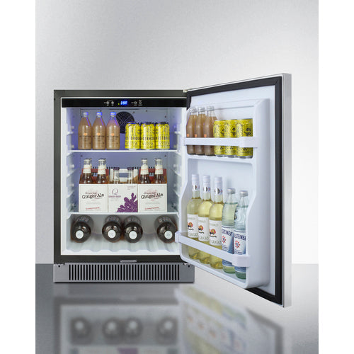 Summit 24 Inch Outdoor Refrigerator with Solid Door and Lock