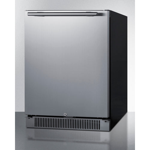 Summit 24 Inch Outdoor Refrigerator with Solid Door and Lock