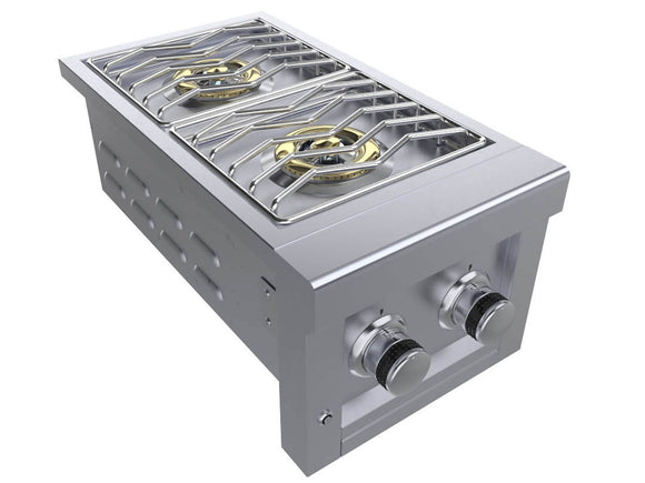 Sunstone Ruby Series 13-Inch Double Burner – Slide-In Outdoor Cooktop