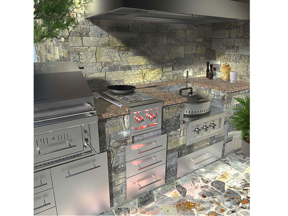 Sunstone Ruby Series 13-Inch Double Burner – Slide-In Outdoor Cooktop