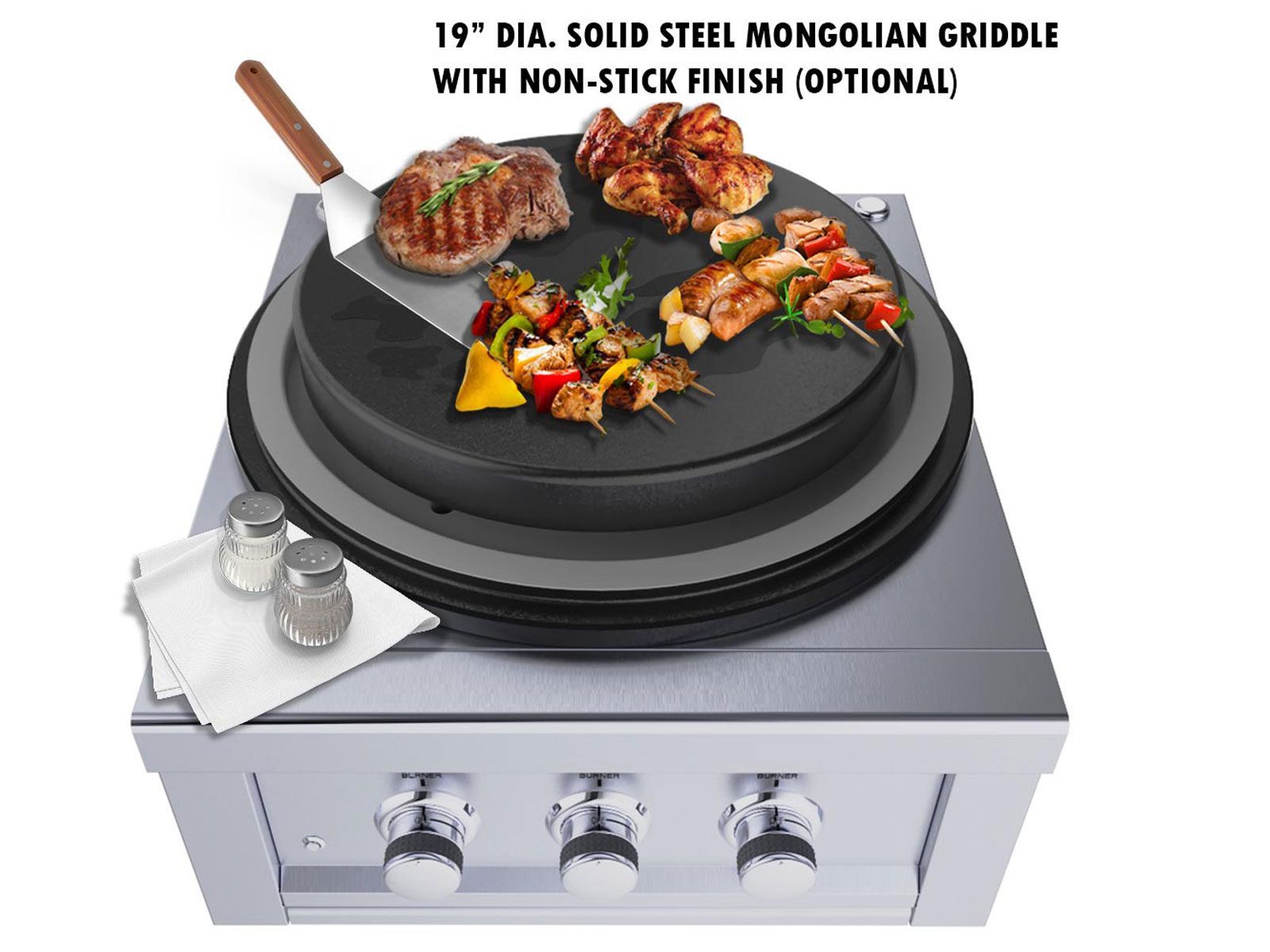 Sunstone 24 Inch Power Cirque + Solid Steel Griddle | Heavy-Duty