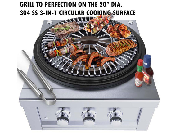 Sunstone 24 Inch Power Cirque + Flat-Top Griller | Outdoor Cooking