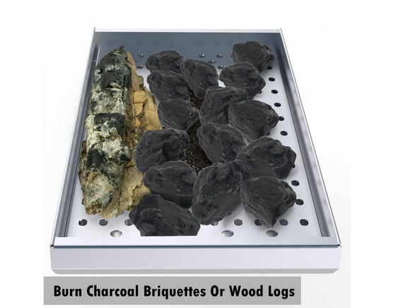 Sunstone 10 Inch Wide Charcoal Tray with Removable Panel