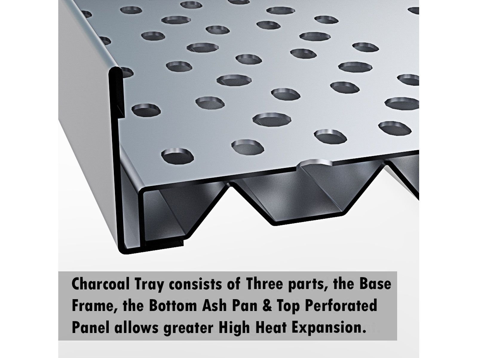 Sunstone 10 Inch Wide Charcoal Tray with Removable Panel
