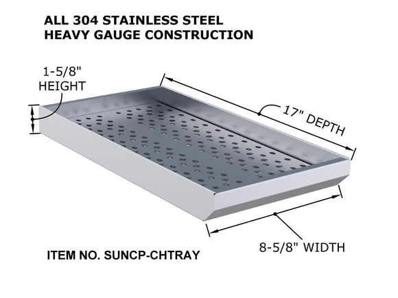 Sunstone 10 Inch Wide Charcoal Tray with Removable Panel