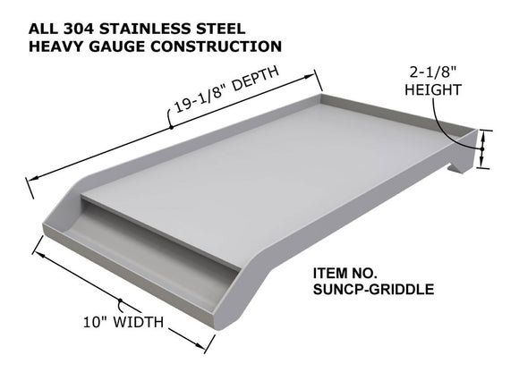 Sunstone 10 Inch Stainless Steel Griddle with Oil Reservoir