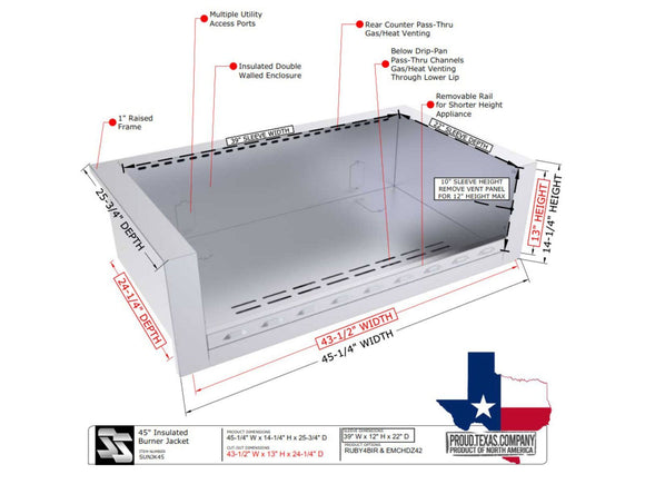 Sunstone 45 Inch Universal Appliance Jacket – Heat Protection
