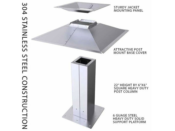 Sunstone 22 Inch Post Fixture Mount for Grill Jacket