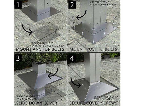 Sunstone 22 Inch Post Fixture Mount for Grill Jacket