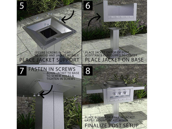 Sunstone 22 Inch Post Fixture Mount for Grill Jacket