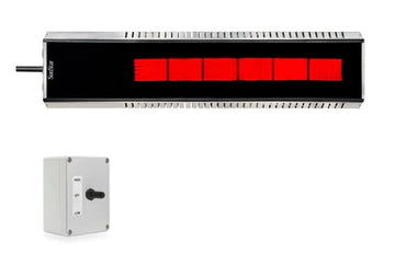 SunStar MGL Series 48" Two-Stage Propane Gas Infrared Patio Heater with Fixed Mounting Kit