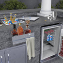 Sunstone 304 Stainless Steel 13-1/2 Inch Bar Caddy Speed Rail w/Drip Pan & Towel Holder-4