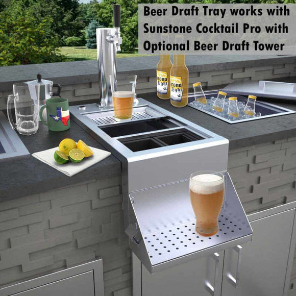 Sunstone Cocktail Tender Beer Draft Drip Tray – Includes Bottle Opener & Drip Pan