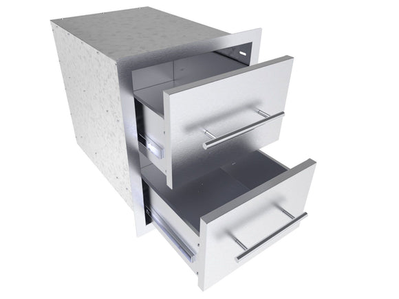 Sunstone Texan 16-Inch Double Drawers | Outdoor Kitchen Storage