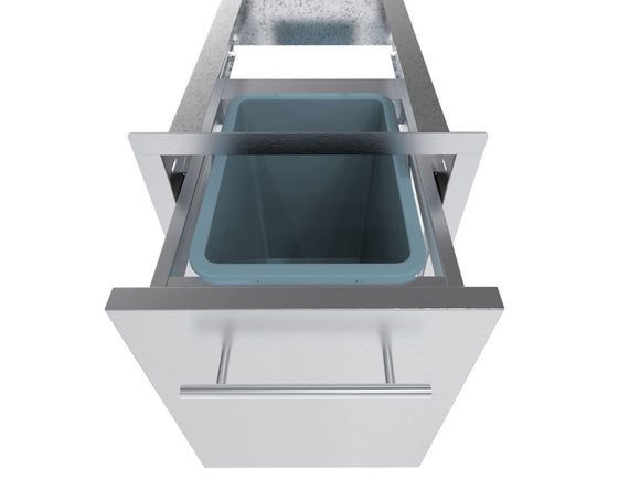 Sunstone Texan 16-Inch Trash Drawer w/ ABS Bin | Outdoor Kitchen