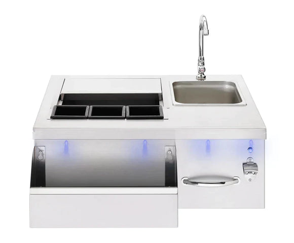 TrueFlame 30 Inch Beverage & Prep Station with LED Lights