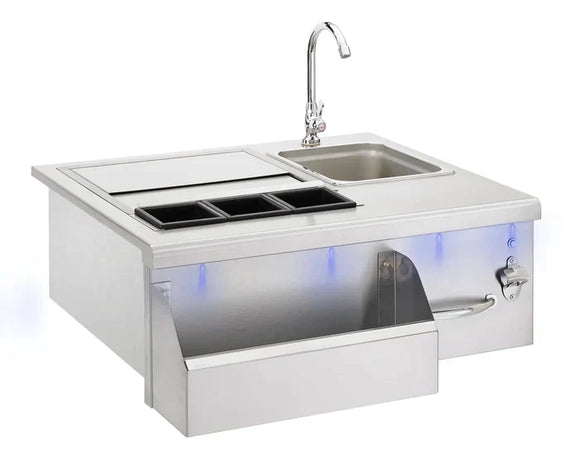 TrueFlame 30 Inch Beverage & Prep Station with LED Lights