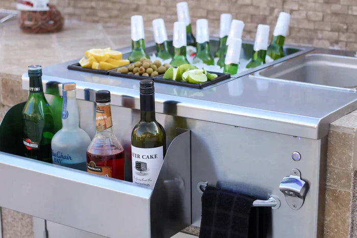 TrueFlame 30 Inch Beverage & Prep Station with LED Lights