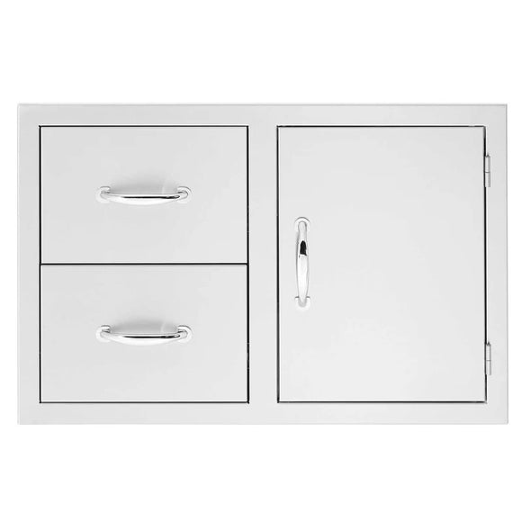 Summerset 33 Inch 2-Drawer & Access Door Combo Masonry Frame Return