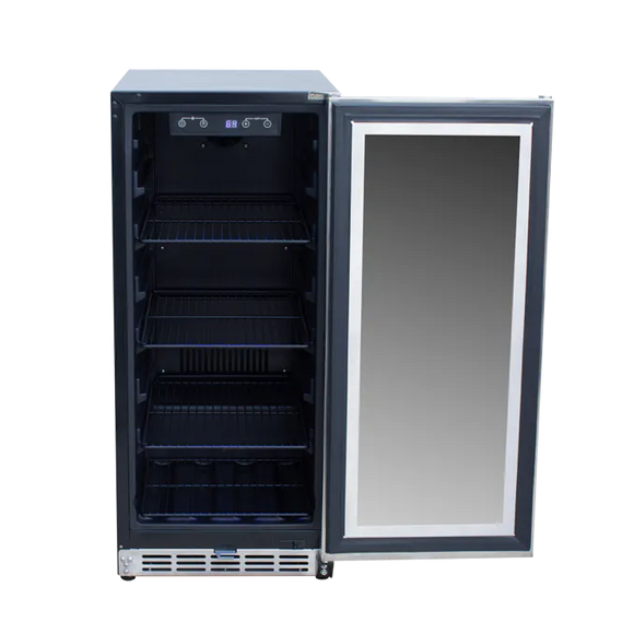 TrueFlame 15" Outdoor Rated Fridge w/Glass Door