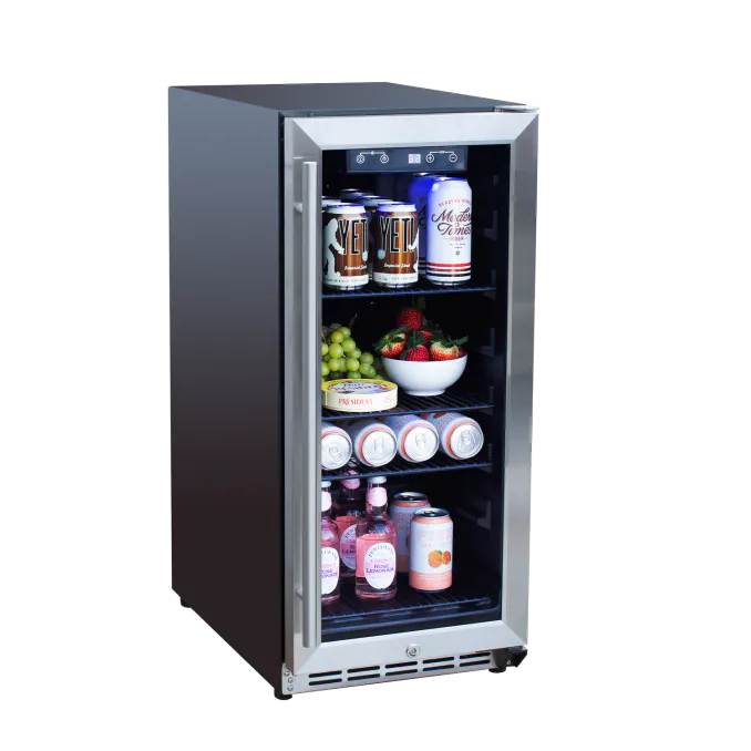 TrueFlame 15" Outdoor Rated Fridge w/Glass Door