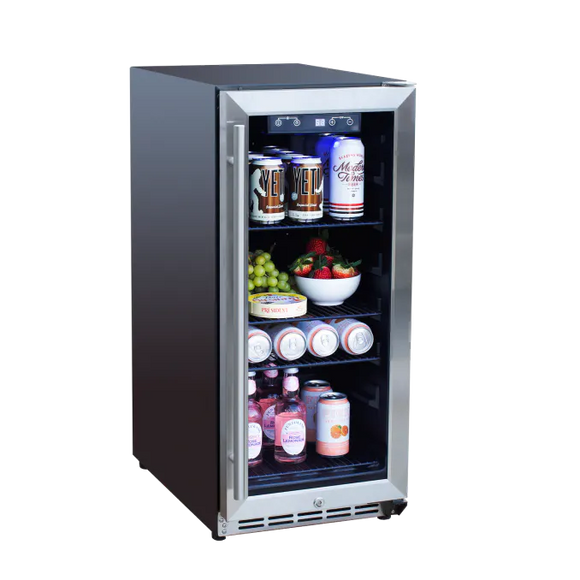 TrueFlame 15" Outdoor Rated Fridge w/Glass Door