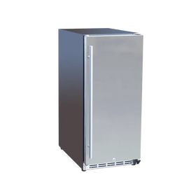 TrueFlame 15 Inch Outdoor Refrigerator with Solid Door and Lock - 0
