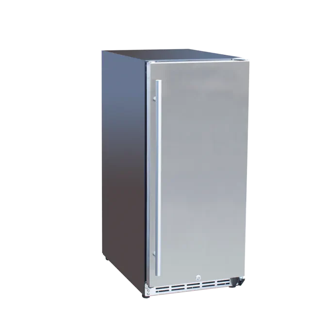 TrueFlame 15 Inch Outdoor Refrigerator with Solid Door and Lock - 0