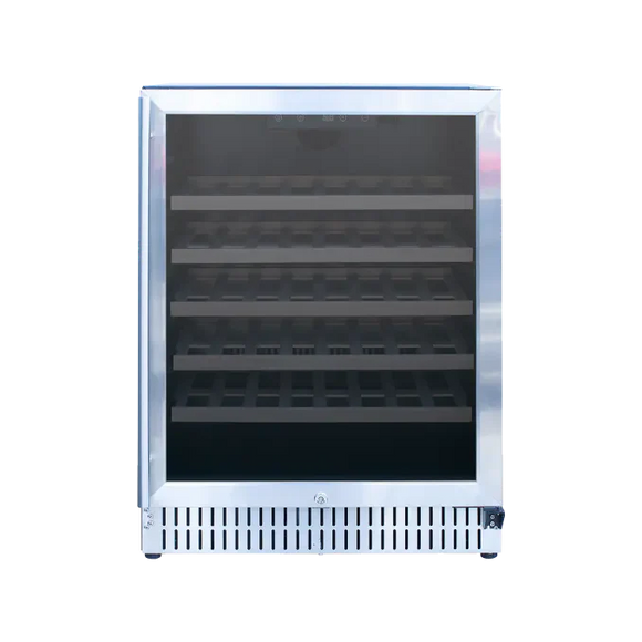 TrueFlame 24 Inch Outdoor Wine Cooler with Glass Door and Lock