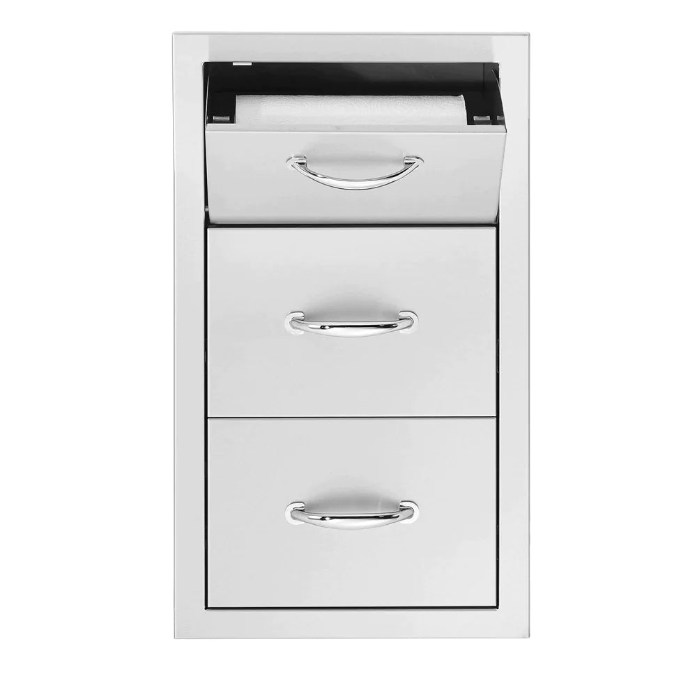 TrueFlame 17" Vertical 2-Drawer & Paper Towel Holder Combo